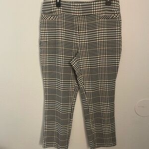 Kim Rogers Black and Multicolored Checkered Pants-Size 14A US-Stretch Waist